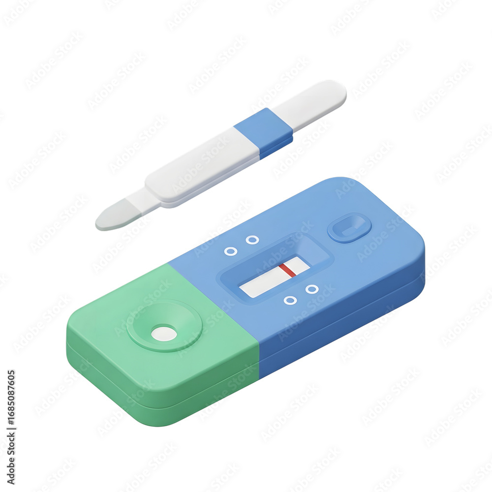 Fototapeta premium Pregnancy test kit isolated on transparent background