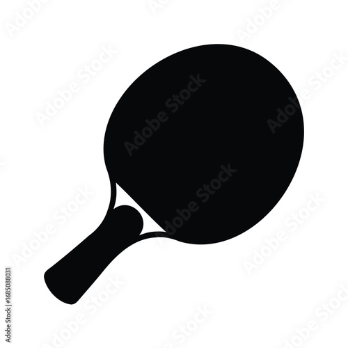A Black Silhouette of a Ping Pong Paddle on a White Background, ping pong paddle silhouette vector illustration
