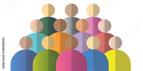 Simple graphic icon diverse group of people. Population, social network concept. illustration for infographic design.