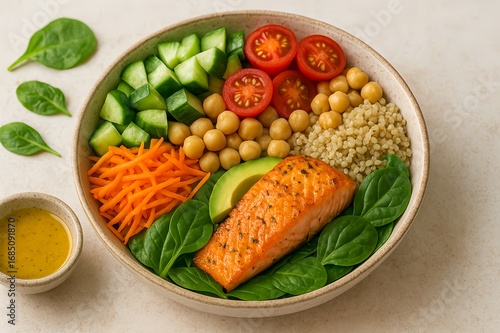 healthy salad rich in protein, carbohydrates, and fiber to build a lean, fat-free body