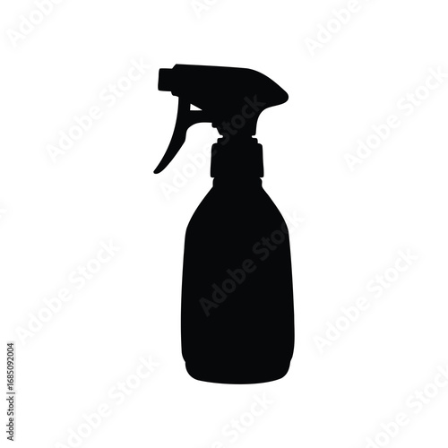 Silhouette of a plastic spray bottle perfect for cleaning solution, sprayer silhouette vector illustration