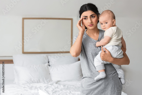 Young mother suffering from...