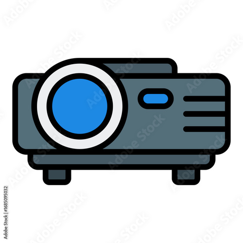 Projector icon. Presentation device symbol. Business meeting and visual tool collection. Filled Line Icon