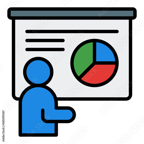 Speech icon. Presentation symbol. Business communication and public speaking collection. Filled Line Icon
