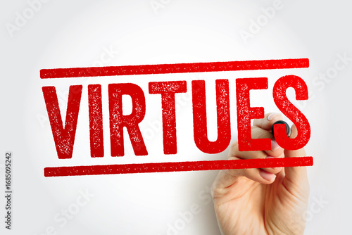 Cuadro en lienzo Virtues - moral excellence, trait or quality that is deemed to be morally good,