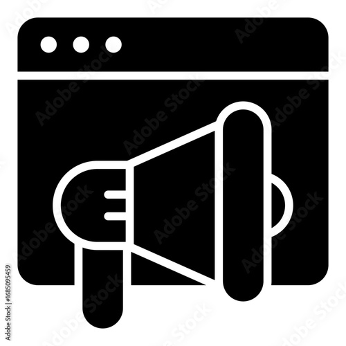 Marketing icon. Promotion symbol. Business presentation and sales strategy collection. Glyph Icon
