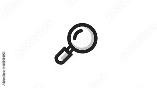 Wallpaper Mural Vector illustration of magnifying glass with thick black outline, on white Torontodigital.ca