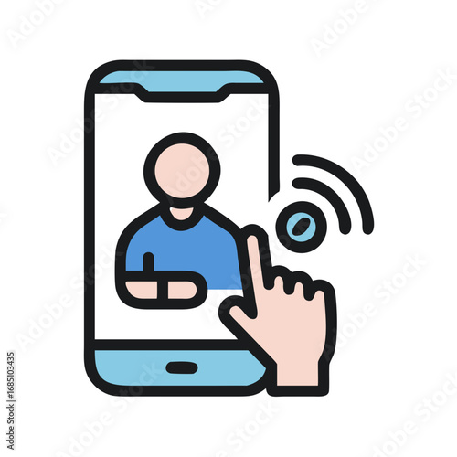 Online Video Call Smartphone Vector Illustration