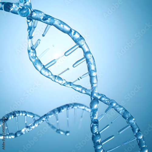 Wallpaper Mural Contrasting views of a DNA double helix with a realistic scientific representation Torontodigital.ca