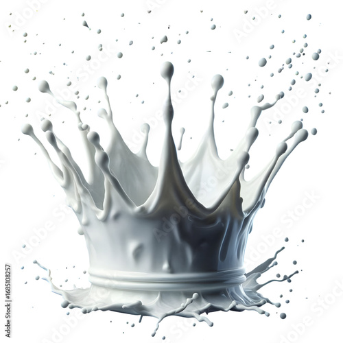 White milk splashing into a crown shape