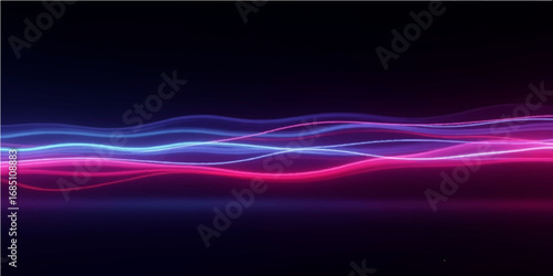 Abstract purple and blue background with glowing waves and flowing light design for modern wallpaper