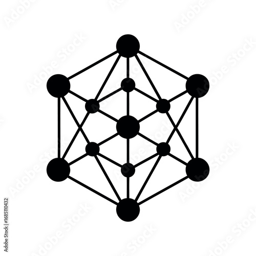Abstract network diagram with connected nodes, symbolizing connections and relationships of data