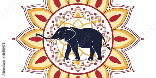 Durga Puja Elephant – Alpana Halo