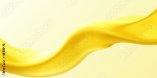 Yellow abstract background with smooth golden waves and flowing silk texture design