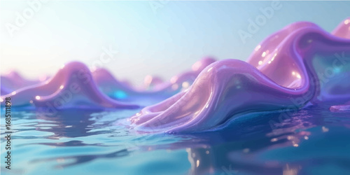 Abstract watercolor background with liquid waves and flowing water effects