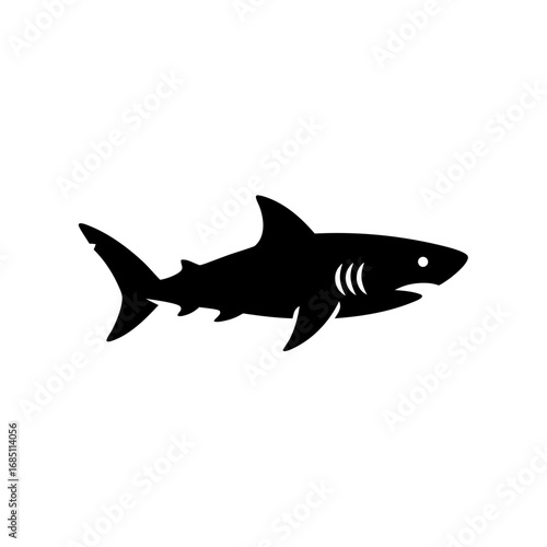 Powerful shark silhouette ready to swim through ocean depths, evoking strength and wild nature