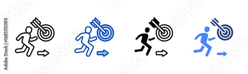 Action icon set multiple style collection