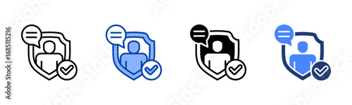 Verification icon set multiple style collection