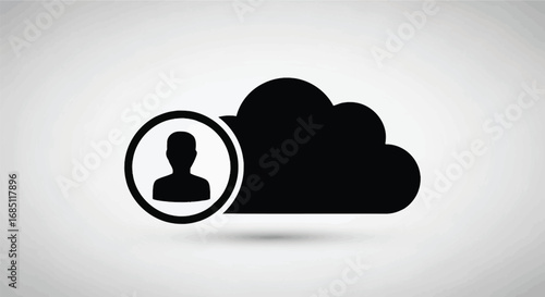 Vector illustration of cloud computing user profile icon
