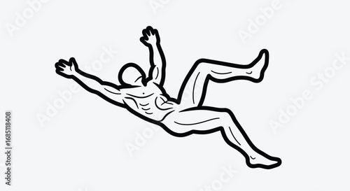 Vector illustration of falling man for accident or failure concept