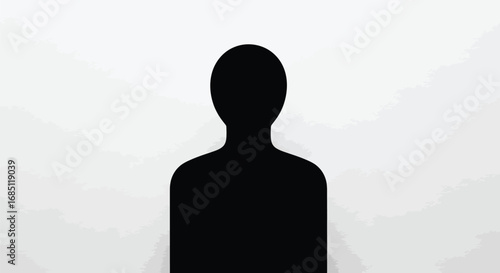 Vector illustration of silhouette of a persons head and shoulders