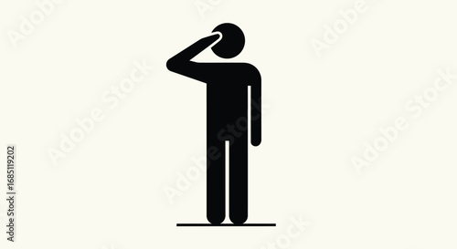 Vector illustration of silhouette of a person saluting, simple design