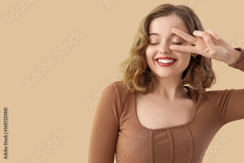 Beautiful young woman with ...