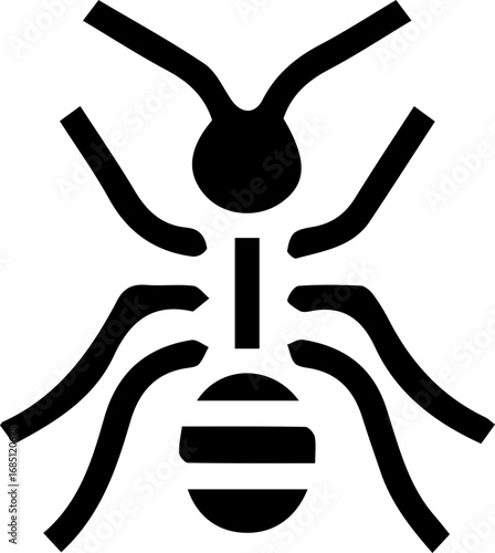 Ant Icon – Black Insect Silhouette Vector Illustration