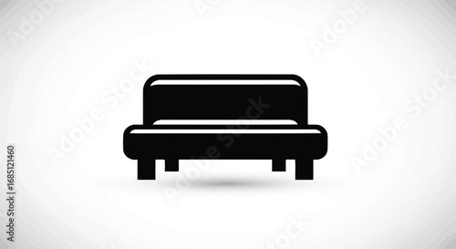 Vector illustration of black bed illustration