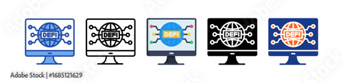 Defi Protocol Icon Multi Style Illustration