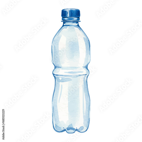 Vector watercolor plastic bottle / 水彩テイストのペットボトルイラスト