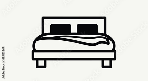 Vector illustration of illustration of a bed, simple and minimalist design