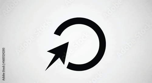 Vector illustration of black arrow pointing in a circle, simple design