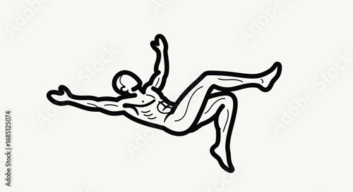 Vector illustration of falling man representing failure and hardship