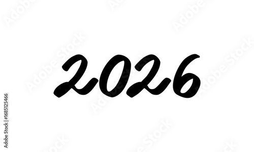 2026 new year. Vector illustration on white background.