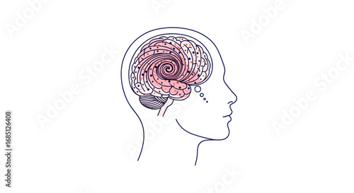 Visualizing the brains complex neural pathways and cognitive processes in a dynamic spiral representation