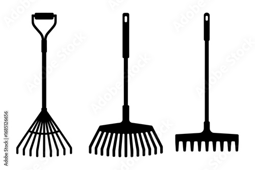 garden rake tool work equipment silhouette 