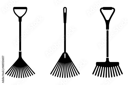 garden rake tool work equipment silhouette 