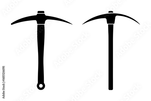 Pickaxe silhouette mining work equipment