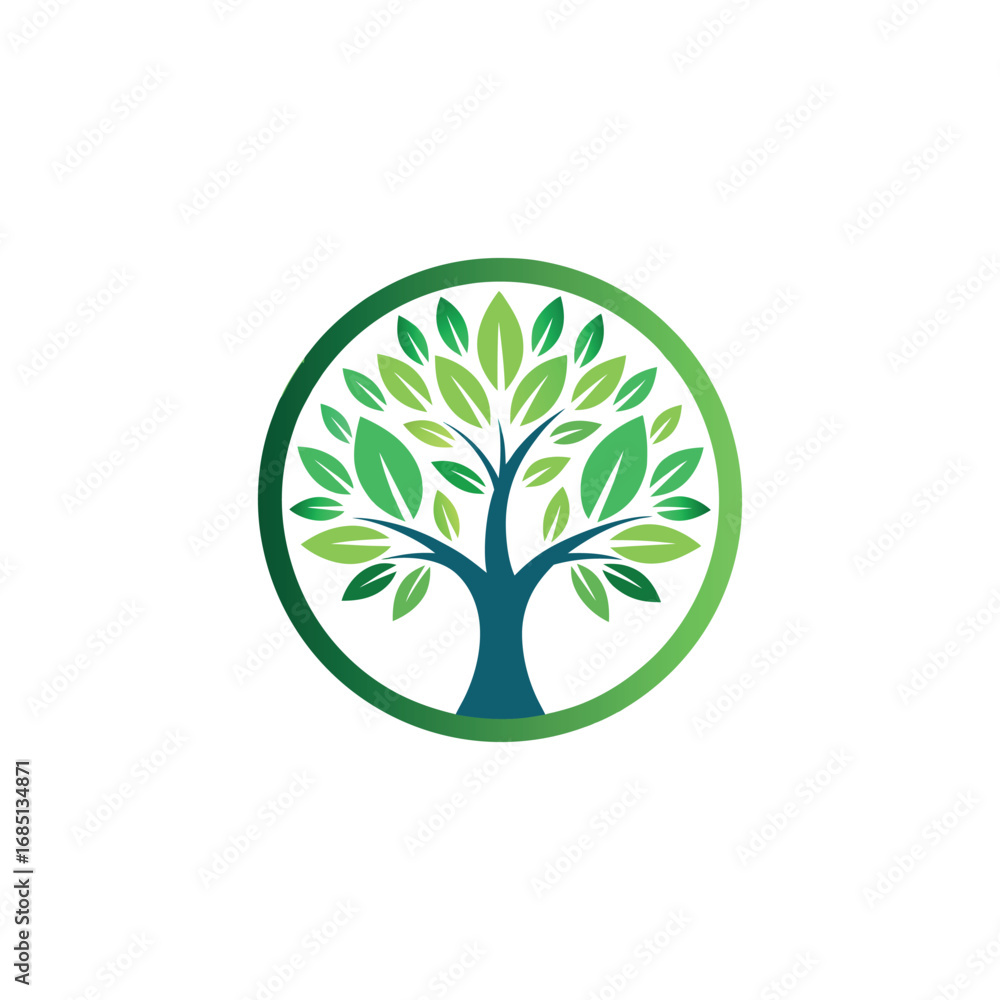 Obraz premium wellness tree logo design vector 