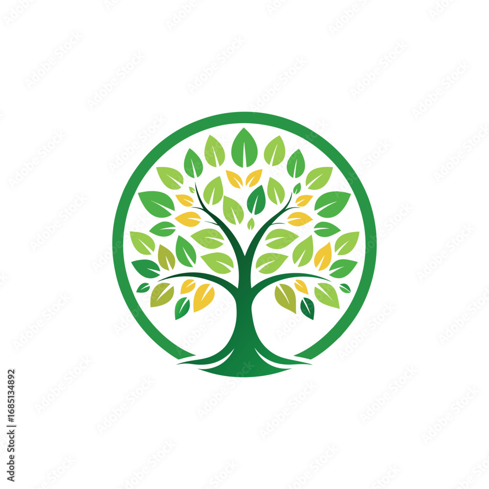 Obraz premium wellness tree logo design vector 