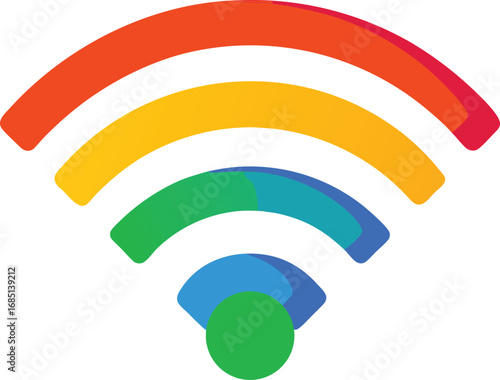 Colorful wifi signal icon
