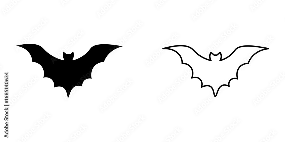 Fototapeta premium Bat set icon on white background