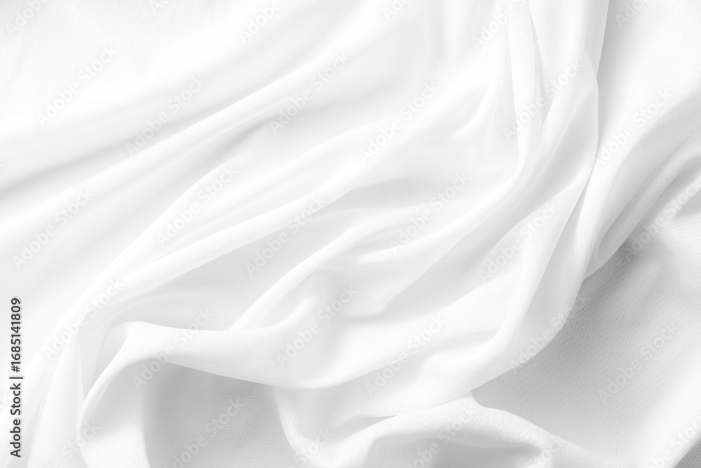 Naklejka premium Elegant White Fabric Texture with Soft Draped Creases and Folds