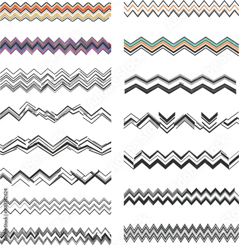 set of seamless borders