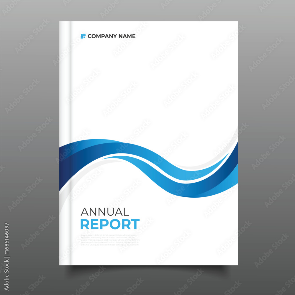 Fototapeta premium business annual report cover template flyer gradient waves design