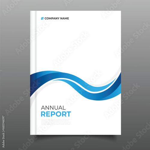 business annual report cover template flyer gradient waves design