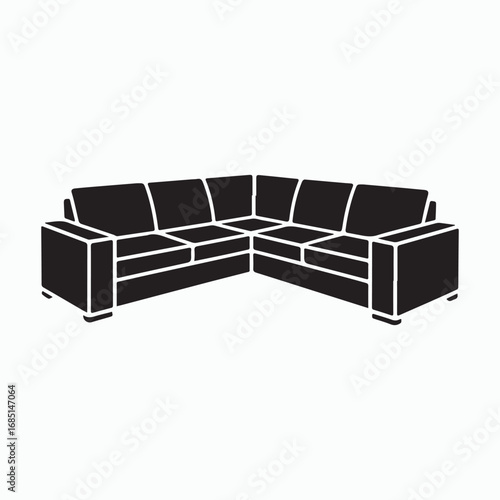 Sectional Sofa Comfortable Seating Solid Icon