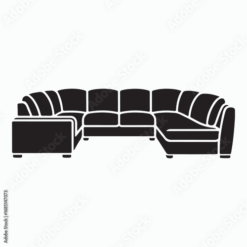 Large Sectional Sofa Solid Glyph Design