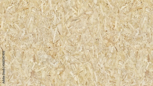 Natural oriented strand board texture with pressed wooden chips surface